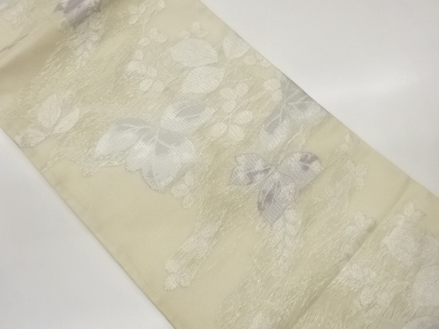JAPANESE KIMONO / FUKURO OBI FOR SUMMER / WOVEN LEAF 